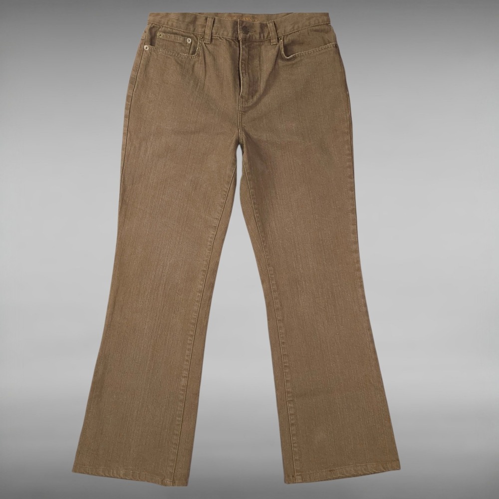 Vintage Y2K Lauren Ralph Lauren Bootcut Stretch Jeans Mid Rise Khaki Brown 8